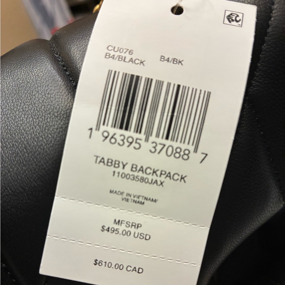 Authentic Coach Tabby Black Quilted Backpack with Gold Hardware~NWT - Picture 10 of 10